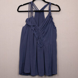 Nanette Lepore silk ruffle flowy racerback top-12